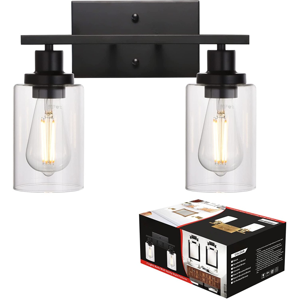 Clear Glass Wall Lighting, 2 Light: image 2